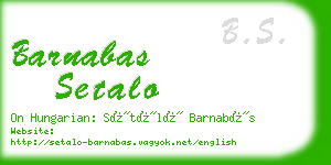 barnabas setalo business card